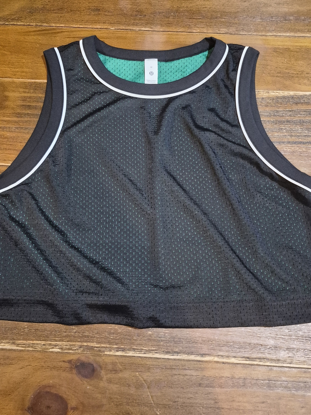 Lululemon Double-Layered Mesh Reversible Tank Black Green
